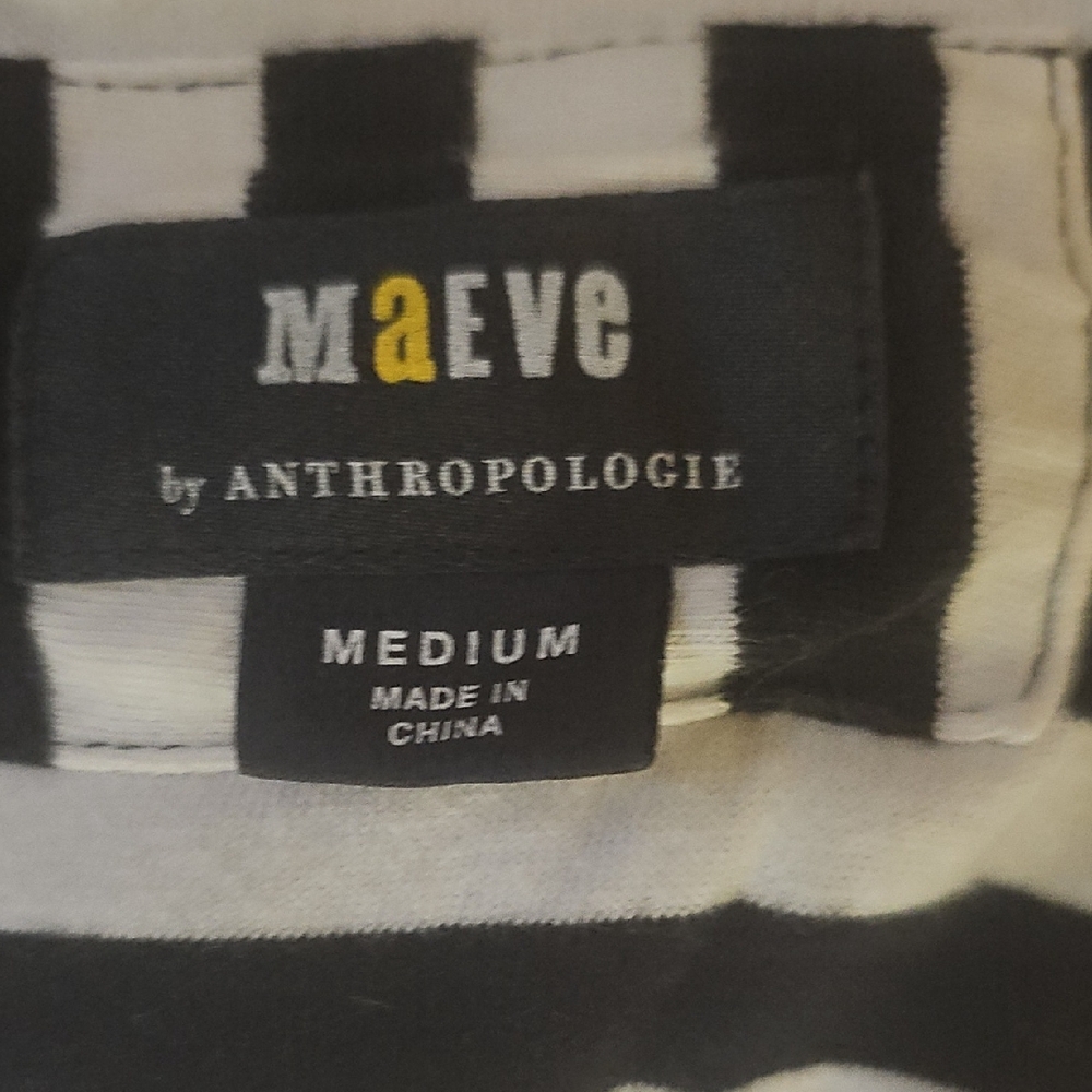 Maeve Black and White Striped Mini Dress - Picture 2 of 2